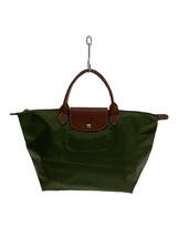 LONGCHAMP◆トートバッグ/ナイロン/KHK/汚れ有_画像1