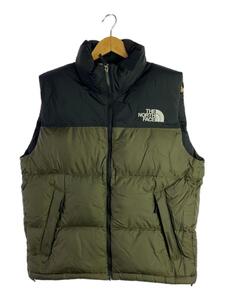 THE NORTH FACE◆NUPTSE VEST_ヌプシベスト/L/ナイロン/GRN/無地