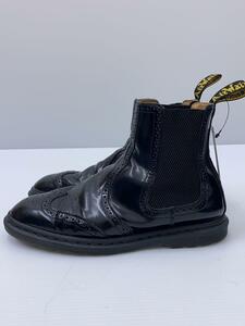 Dr.Martens◆FLORAサイドゴアブーツ/ウィングチップブーツ/42/BLK/レザー/CK07V