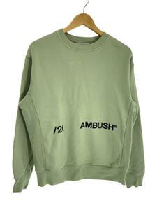 AMBUSH◆CREWNECK SWEAT/スウェット/1/コットン/GRN/無地/12112067