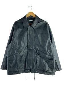 WYM◆FAUX LEATHER MILITARY/レザージャケット/M/フェイクレザー/BLK/WYjk71