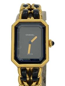 CHANEL◆クォーツ腕時計/アナログ/-/BLK/GLD