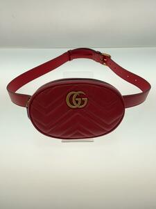 GUCCI* waist bag _GGma-monto_ quilting / leather / red 