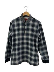 Supreme◆14AW/PLAID RUGDY TOP/ポロシャツ/S/コットン/BLK/チェック