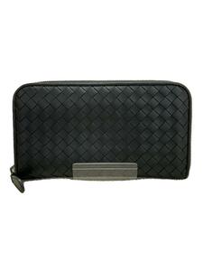 BOTTEGA VENETA◆長財布/レザー/BLK/メンズ