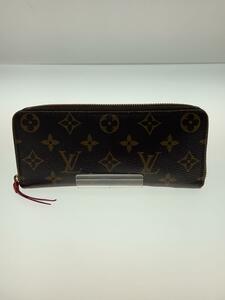 LOUIS VUITTON◆ポルト・フォイユ・クレマンス_モノグラム・キャンバス_BRW_フューシャ/PVC/BRW/レディース