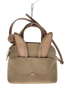 kate spade new york◆DESERT MUSE RABBIT SMALL LOTTIE/ショルダーバッグ/レザー/ベージュ