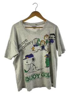 ANVIL◆90s/ENJOY GOLF/Tシャツ/L/コットン/GRY/SNOOPY/USA製/首元穴有