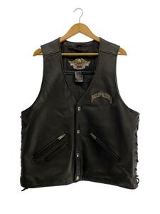 HARLEY DAVIDSON◆ベスト/-/レザー/BLK/97135-07YM