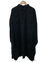 whowhat◆5X SHIRT LONG//長袖シャツ/-/レーヨン/BLK/無地_画像1