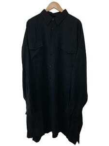 whowhat◆5X SHIRT LONG//長袖シャツ/-/レーヨン/BLK/無地