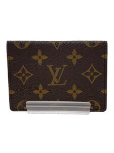 LOUIS VUITTON◆ポルト・2カルト・ヴェルティカル_モノグラム・キャンバス_BRW/レザー/BRW/メンズ