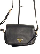 PRADA◆ショルダーバッグ/レザー/BLK/無地/1bd163_画像1