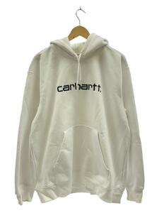 Carhartt◆HOODED CARHARTT SWEAT/ロゴ/刺繍/パーカー/XL/コットン/WHT