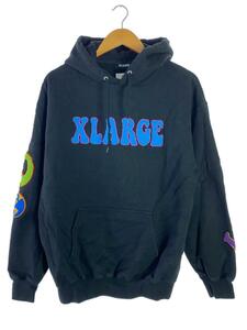 X-LARGE◆22AW/FLOWER PULLOVER HOODED SWEパーカー/M/コットン/BLK/101224012009