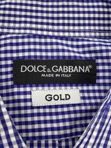 DOLCE&GABBANA◆GOLD/長袖シャツ/16/コットン/BLU/ギンガムCK_画像3