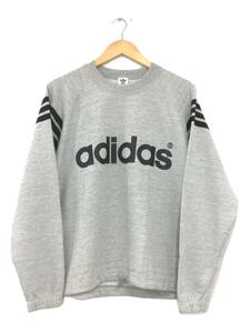 adidas◆80s-90s/デサント社製/ロゴスウェット/L/コットン/GRY//