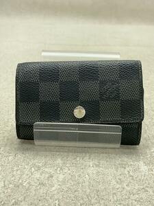 LOUIS VUITTON◆ミュルティクレ6_ダミエ・グラフィット_BLK/レザー/BLK/総柄/メンズ