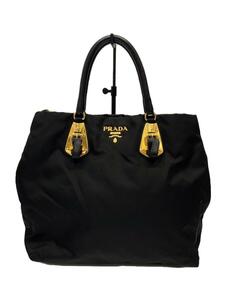 PRADA◆トートバッグ/ナイロン/BLK/ショルダー欠品