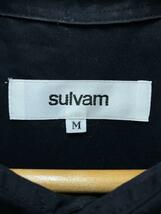 sulvam◆23AW/BODY OVERLAP STAND COLLAR/長袖シャツ/M/コットン/BLK/SS-B01-001_画像3