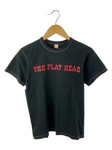 THE FLAT HEAD◆Tシャツ/36/ブラック/コットン/THE FLAT HEADロゴ