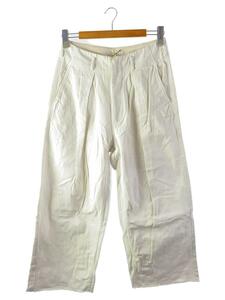 saby◆20AW/Tuck Baggy Pants/ボトム/M/コットン/WHT/20A-031814/シミ有