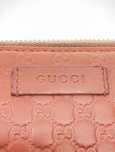 GUCCI◆長サイフ_マイクログッチシマ/レザー/PNK/レディース/汚れあり_画像3