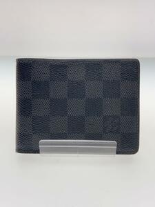 LOUIS VUITTON◆ポルト・フォイユ・ミュルティプル_ダミエ・グラフィット_BLK/PVC/BLK/メンズ