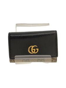 GUCCI◆プチ マーモント ダラーカーフ ダブルG/キーケース/レザー/総柄/メンズ