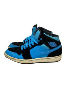 NIKE◆AIR JORDAN 1 MID/エアジョーダンミッド/ブルー/554724-017/28cm/BLU