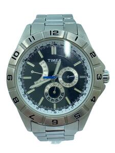 TIMEX◆クォーツ腕時計/アナログ/ステンレス/BLK/SLV/T2N516