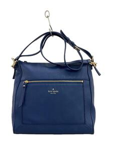 kate spade new york◆ショルダーバッグ/レザー/BLU/無地/2way/ハンドバッグ/