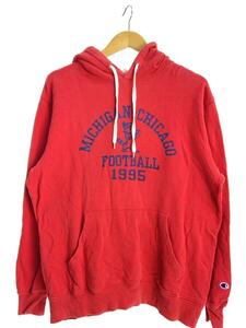 Champion◆MICHIGAN CHICAGO FOOTBALL/パーカー/XL/コットン/RED/プリント