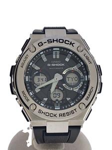 CASIO◆ソーラー腕時計・G-SHOCK/デジアナ/SLV/BLK