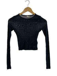 SAINT LAURENT* long sleeve T shirt /XS/ rayon /BLK