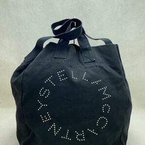 STELLAMcCARTNEY◆トートバッグ/キャンバス/BLK/色褪せ有/底面汚れ有//の画像3