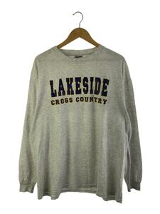 ONEITA◆長袖Tシャツ/XL/コットン/グレー/80s^90s/USA製/LAKESIDE