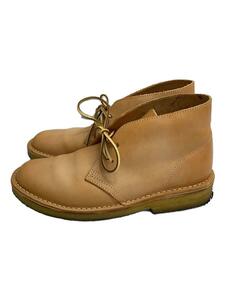 Clarks◆ブーツ/25.5cm/BEG/レザー/チャッカブーツ//