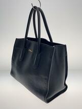 FURLA◆トートバッグ/レザー/BLK/無地/F7342_画像2