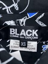 BLACK COMME des GARCONS◆長袖シャツ/XS/コットン/BLK/総柄/1O-B007_画像3