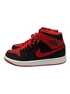 NIKE◆AIR JORDAN 1 MID_エア ジョーダン 1 ミッド/27.5cm/RED/レザー