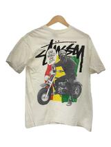 STUSSY◆JAH BIKE TEE/Tシャツ/M/コットン/WHT/プリント_画像1