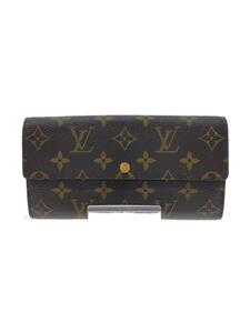 LOUIS VUITTON◆長財布/レザー/ブラウン/総柄/レディース