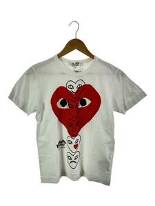 PLAY COMME des GARCONS◆Tシャツ/L/コットン/WHT/プリント/OR-T033