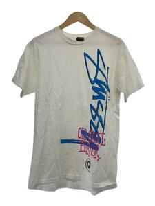 STUSSY◆OLD SKOOL FLAVOR/メキシコ製/Tシャツ/M/コットン/WHT/プリント