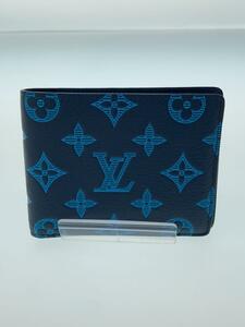 LOUIS VUITTON◆ポルトフォイユ ミュルティプル/2つ折り財布/PVC/NVY/総柄/メンズ/M82323