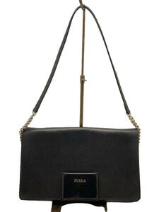 FURLA◆ショルダーバッグ/レザー/BLK