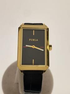 FURLA◆クォーツ腕時計/アナログ/レザー/BLK/BLK/4251104502