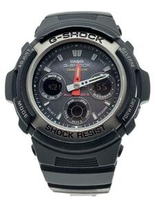 CASIO◆ソーラー腕時計/デジアナ/BLK/AWG-101/G-SHOCK