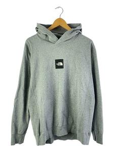 THE NORTH FACE◆HEAVY COTTON SQUARE LOGO HOODIE_ヘンリーコットンスクエアロゴ/L/コットン/GRY/